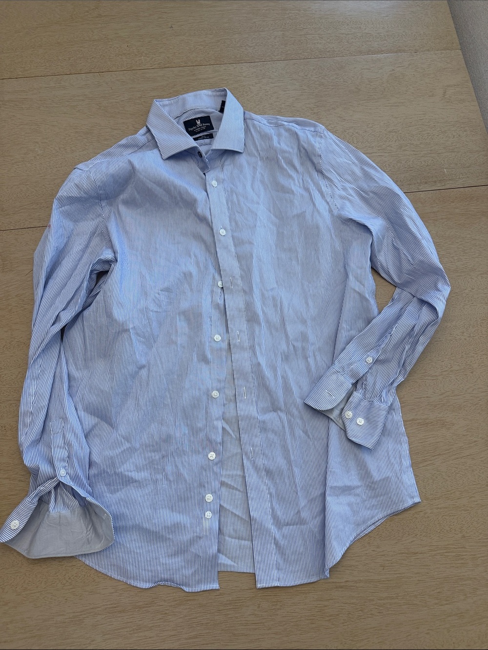 Psycho Bunny Light Blue Pinstripe Dress Shirt